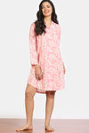 Zivame 2 Mile Fashion Woven Knee Length Loungewear Dress- English Rose — thumbnail 3